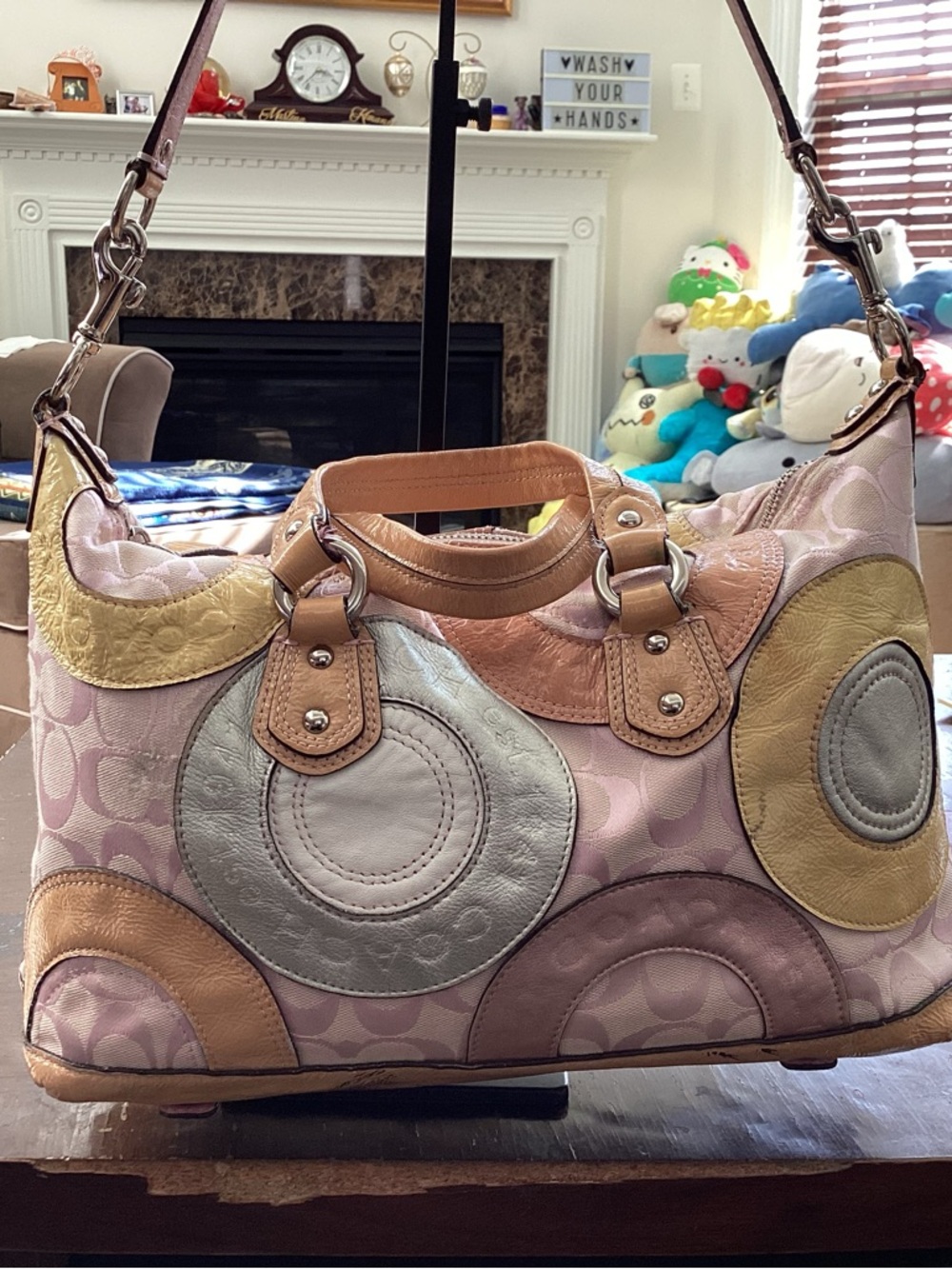 Coach Ashley Signature Patchwork Glam Shoulder Bag Satchel L1093-F15474